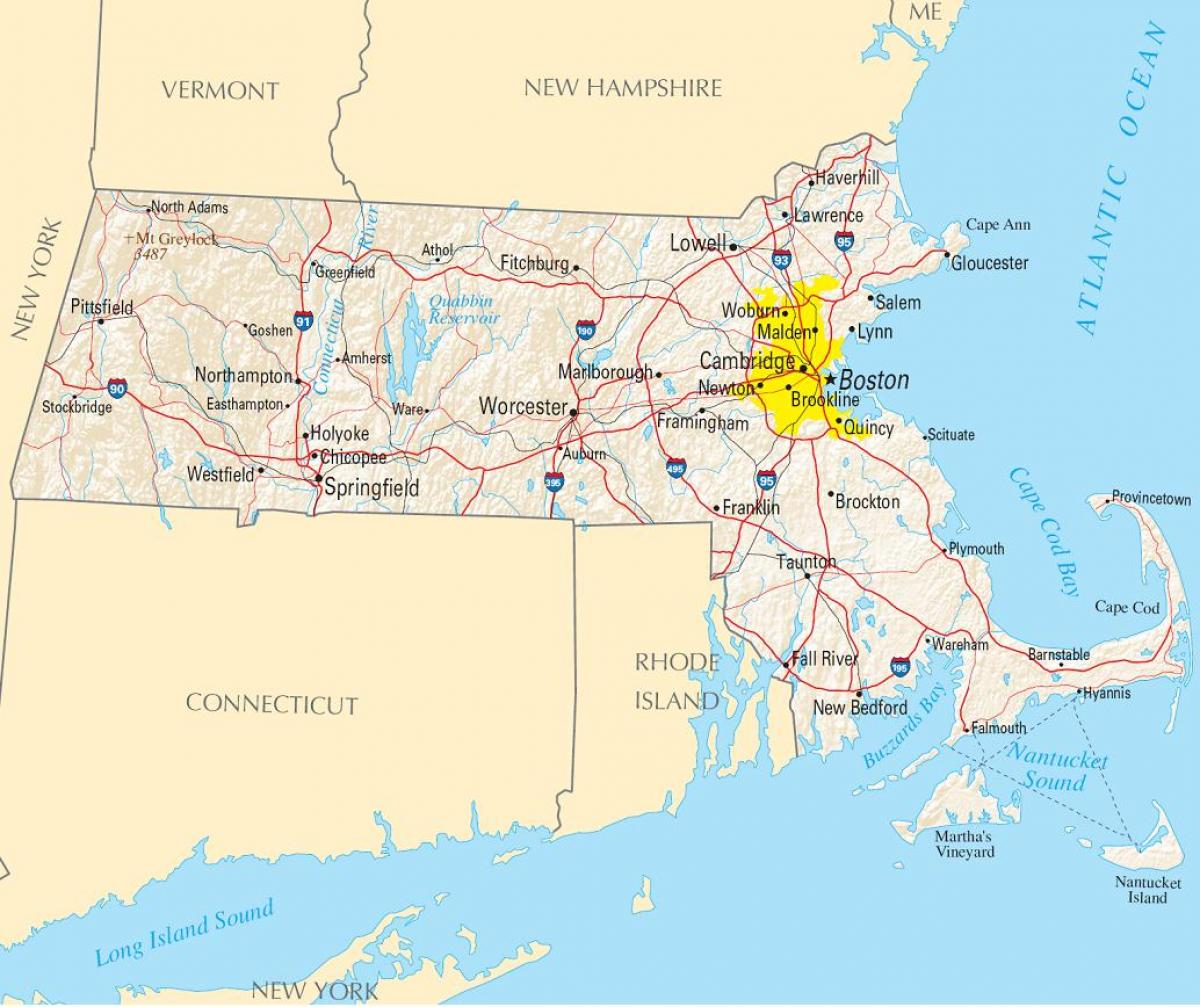 kaart van Boston vsa