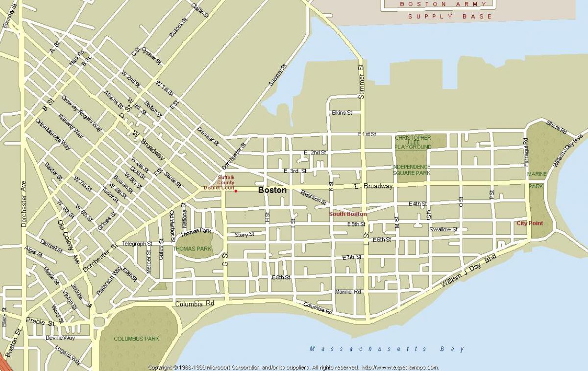 kaart van Boston massa
