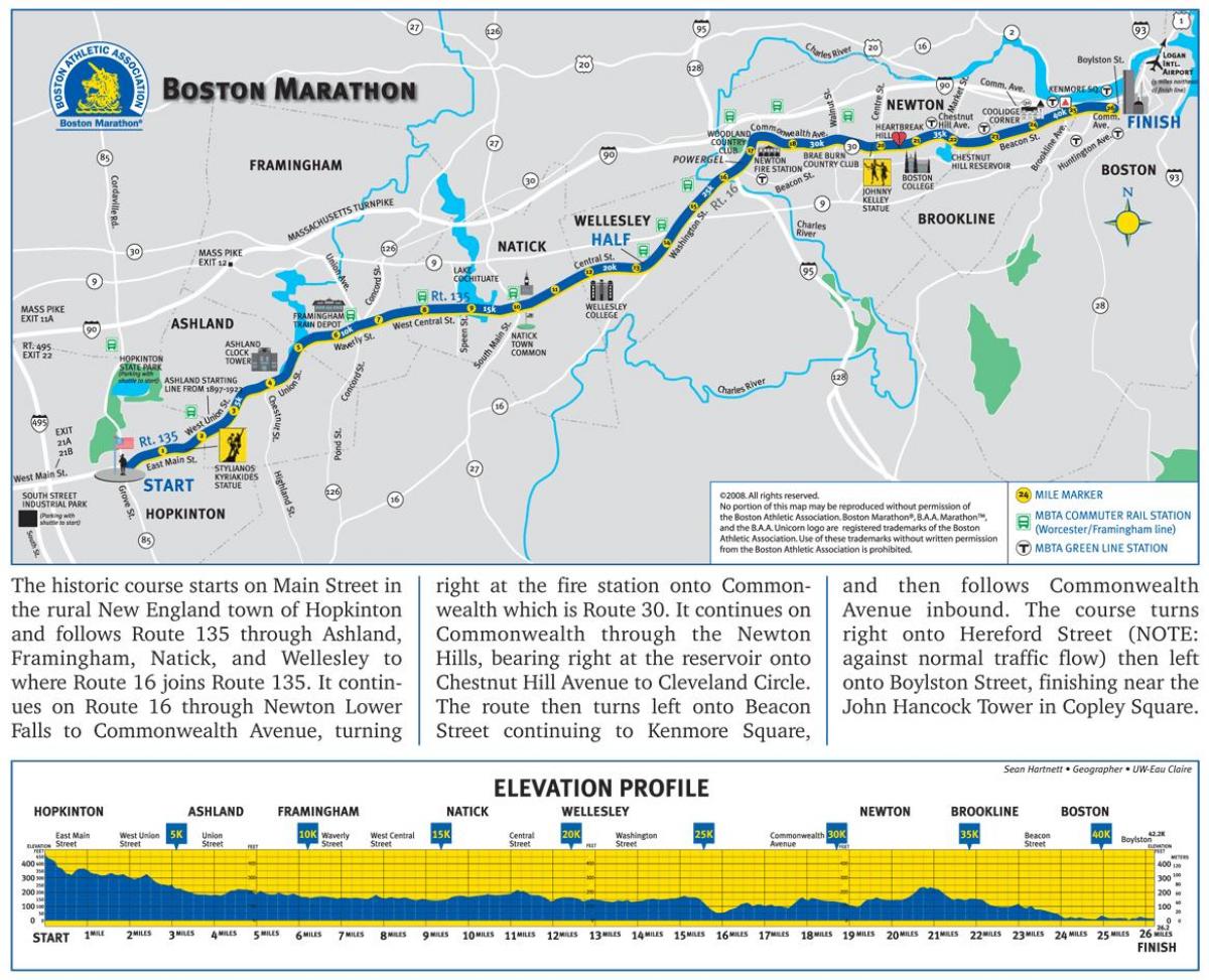 Boston marathon opstand kaart