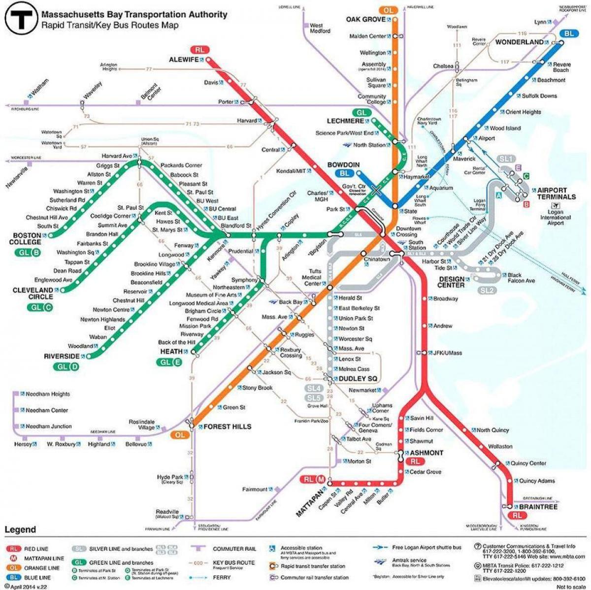 kaart van MBTA