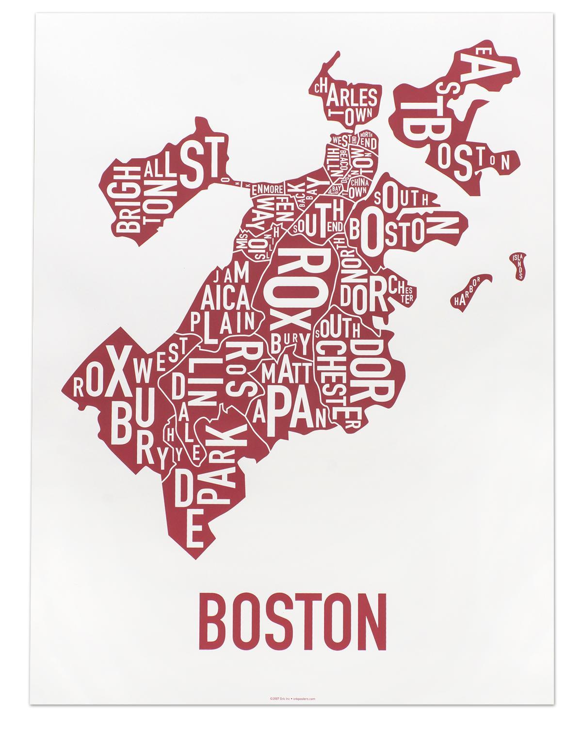 die stad van Boston kaart