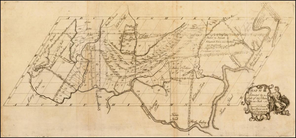 kaart van die koloniale Boston