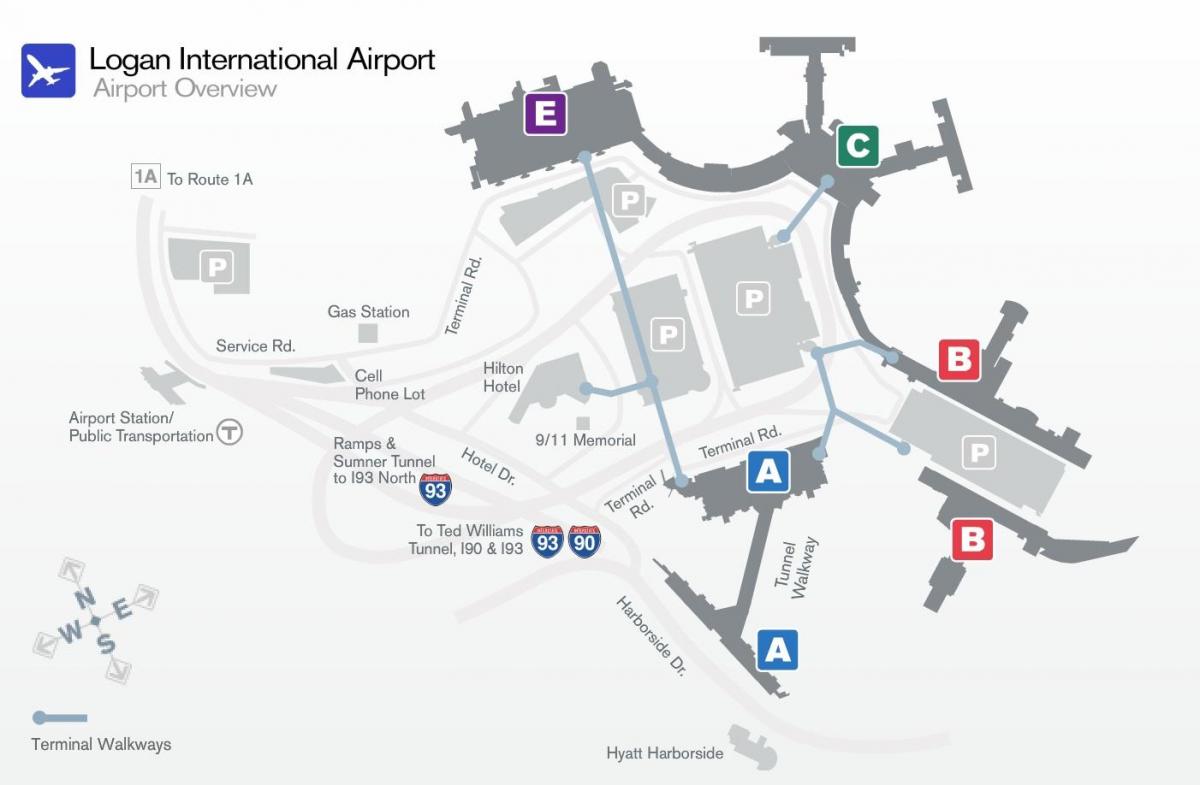 kaart van Logan lughawe terminale b