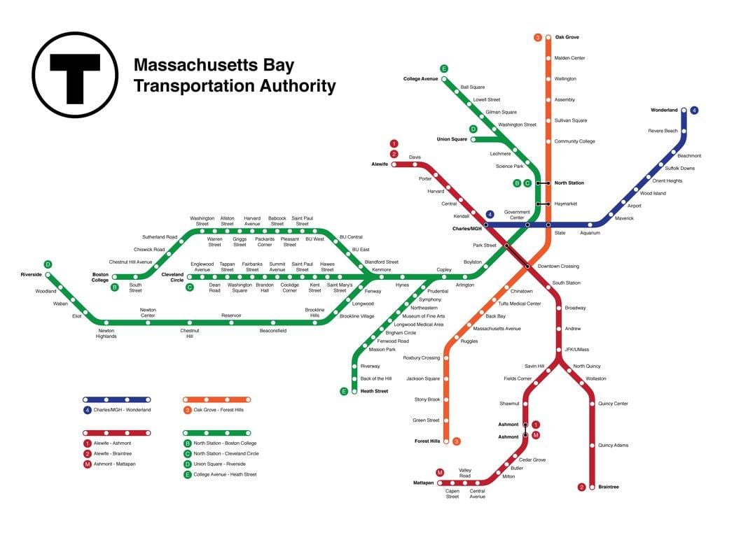 metro Boston kaart