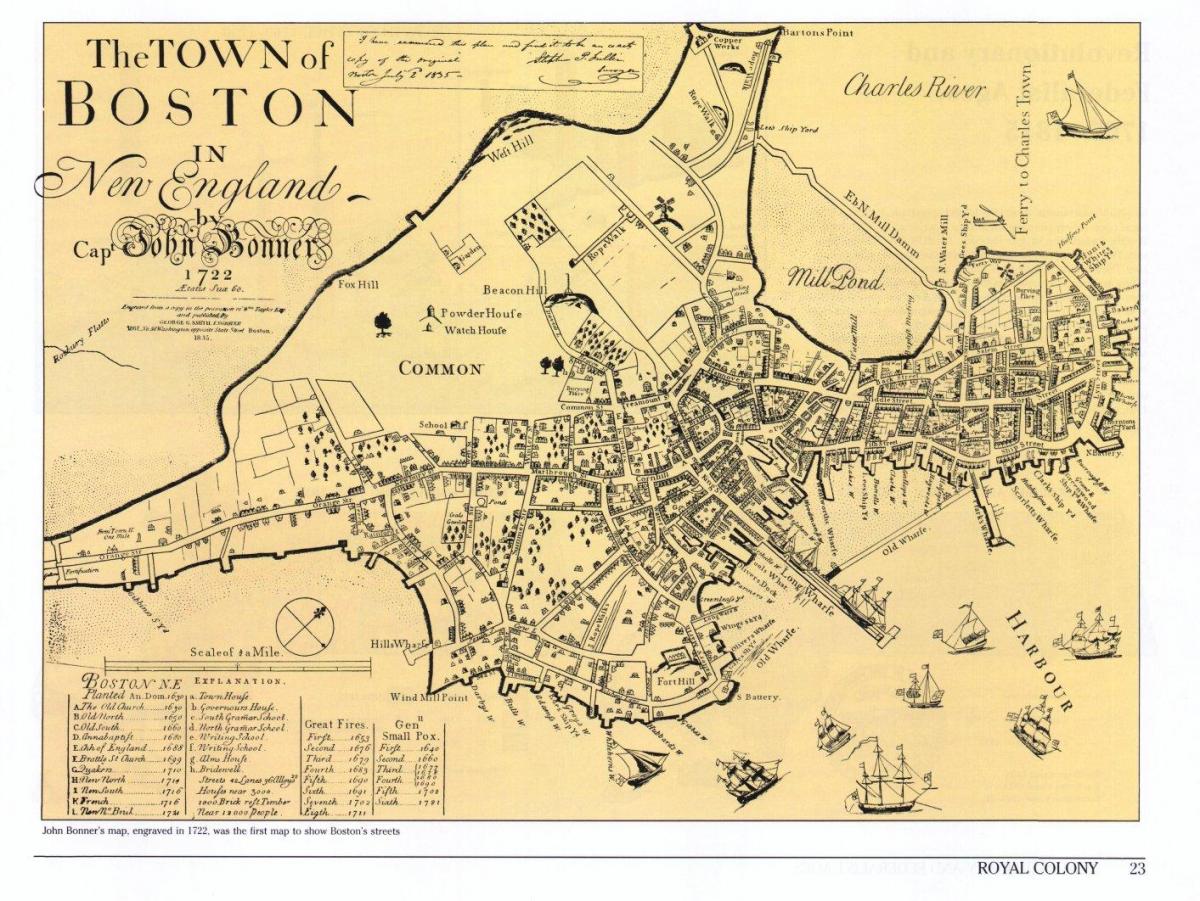 ou kaart van Boston