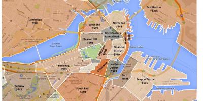Die stad van Boston sonering kaart