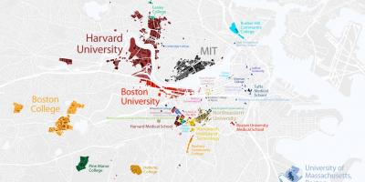 Kaart van die universiteit van Boston
