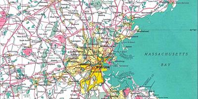 Kaart van groter Boston area