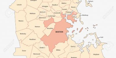 Kaart Boston area
