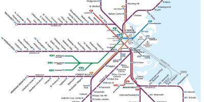 Pendelaar spoor kaart Boston